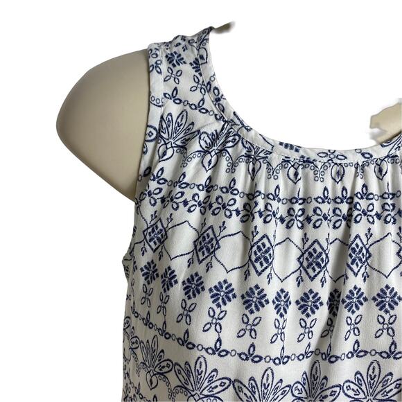 Ann Taylor Loft Blue‎ and White Print Tank Dress XS (2406) - Picture 4 of 6